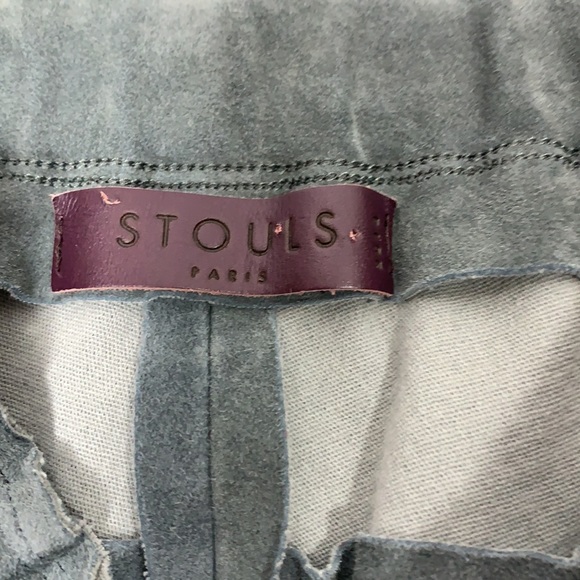 STOULS Paris light gray straight leg suede pants - Picture 5 of 6